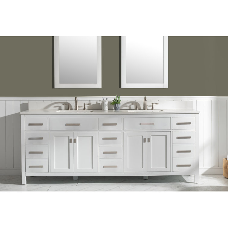 Breakwater Bay Oberlander 84" Double Bathroom Vanity Set & Reviews